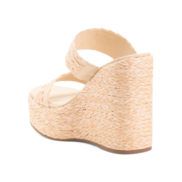 LARROUDE Natural Raffia Handmade In Brazil Pamela Wedges - Picture 2 of 2